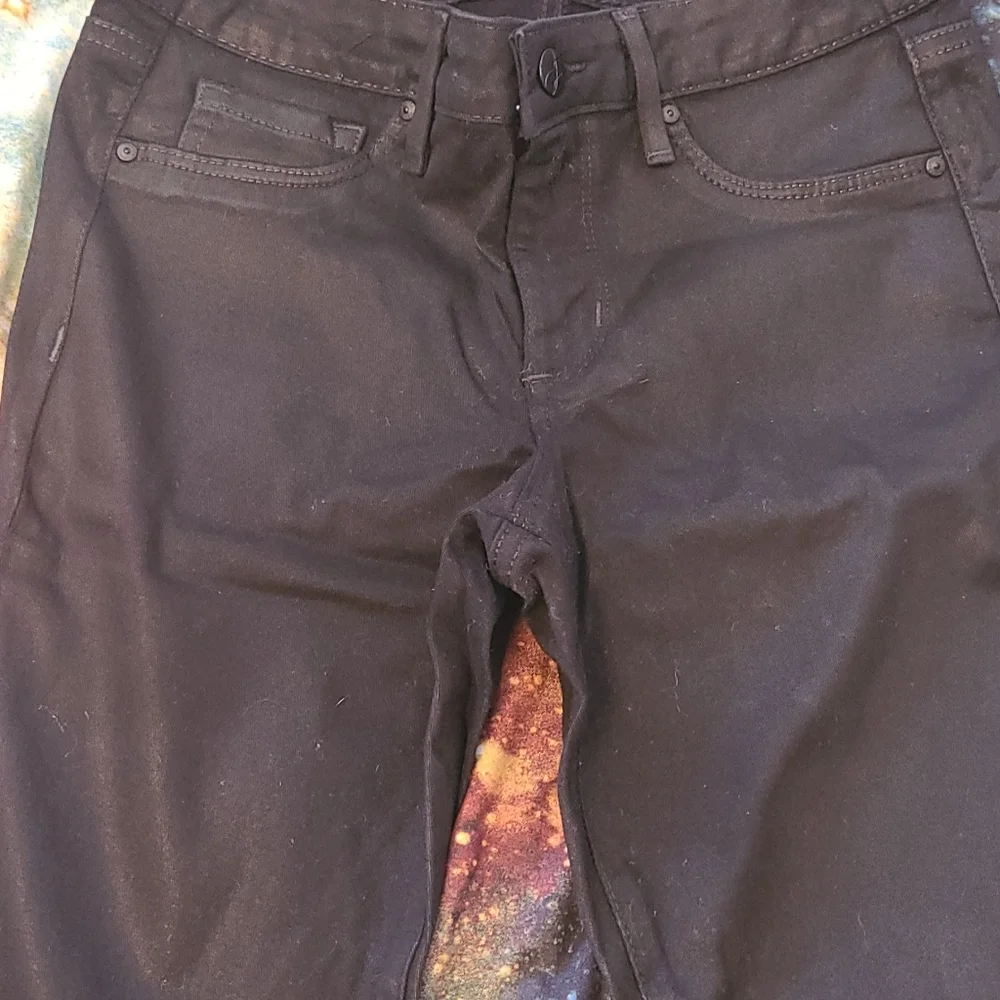 Jessica Simpson, oil slicked, black jeans,rocker, 98% cotton, size 4/27 - Picture 2 of 6